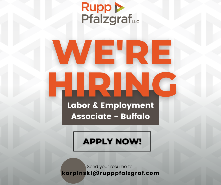 Now Hiring: Labor & Employment Associate - Buffalo - Rupp Pfalzgraf - People at Law