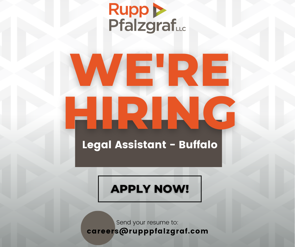 Now Hiring: Legal Assistant - Buffalo - Rup Pfalzgraf LLC