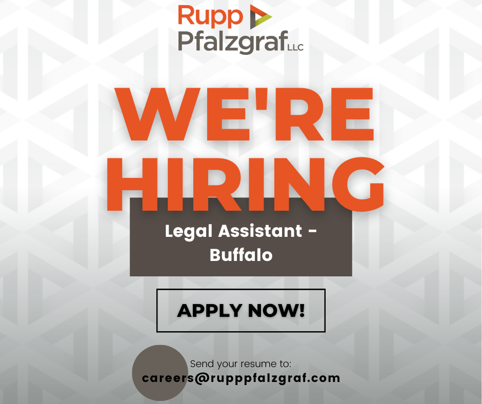 Now Hiring: Legal Assistant - Buffalo | Rupp Pfalzgraf