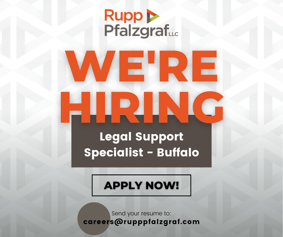 Now hiring: Legal Support Specialist - Buffalo - Rupp Pfalzgraf