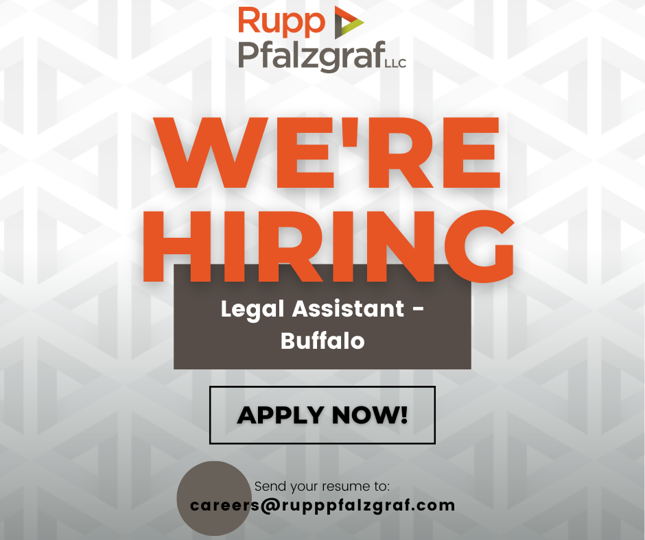 Now Hiring: Legal Assistant - Buffalo - Rupp Pfalzgraf - People at Law