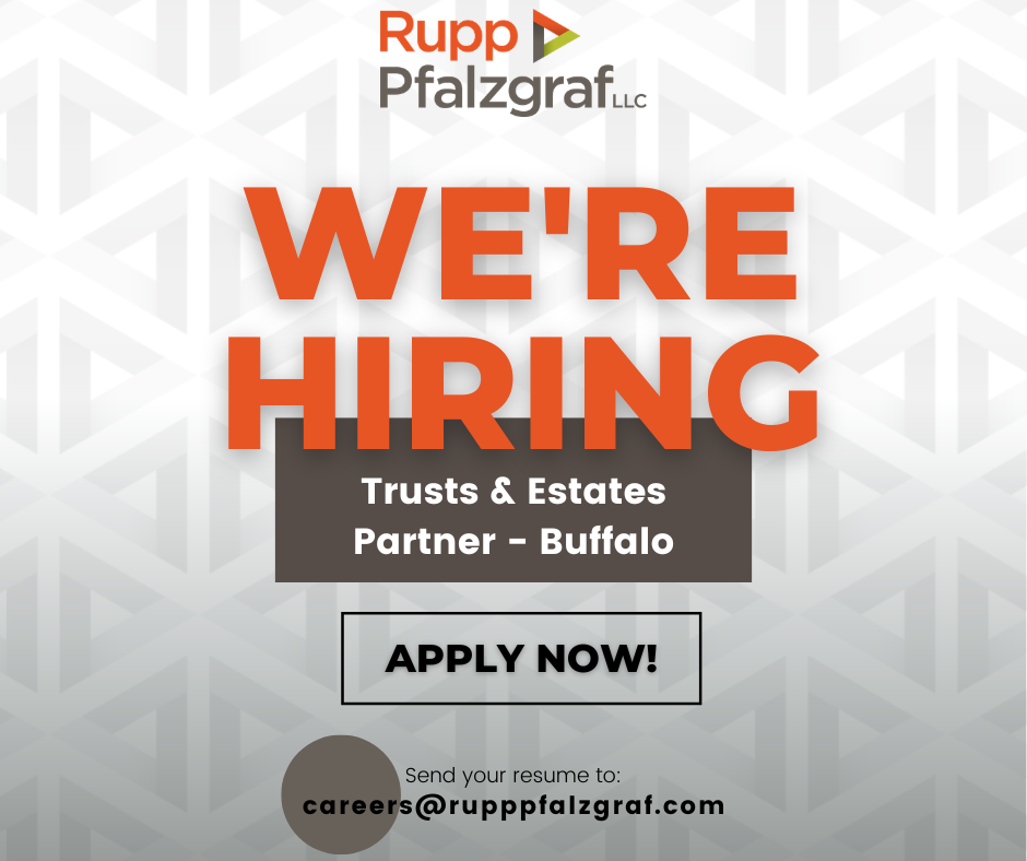 Now hiring: Trusts & Estates Partner - Buffalo - Rupp Pfalzgraf - People at Law