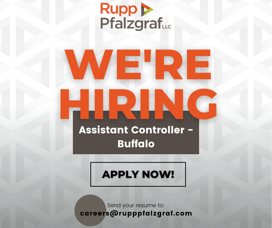 Now hiring: Assistant Controller - Buffalo - Rupp Pfalzgraf