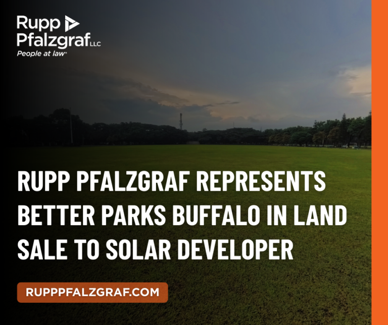 Rupp Pfalzgraf Represents Better Parks Buffalo in Land Sale to Solar ...