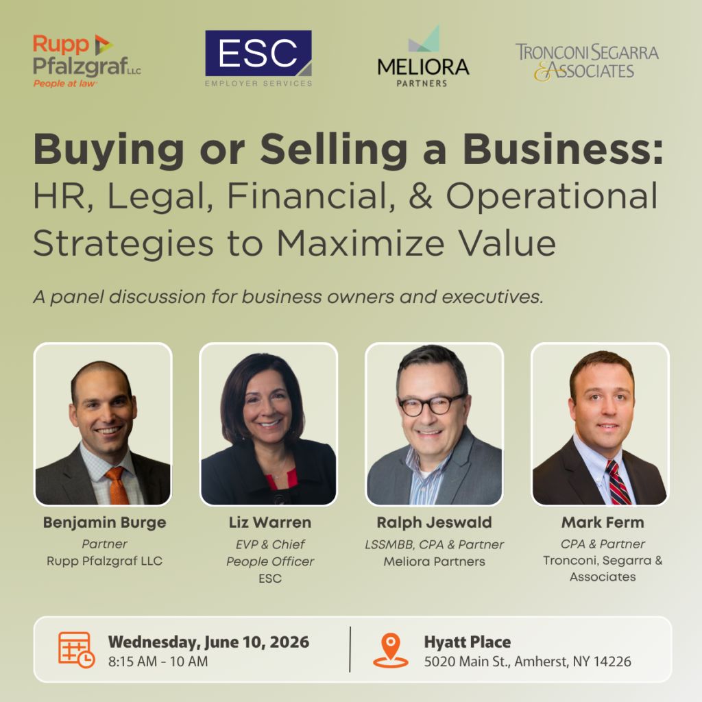 Buying or Selling a Business: HR, Legal, Financial, and Operational Strategies to Maximize Value - A Panel Discussion for Executives and Business Owners
