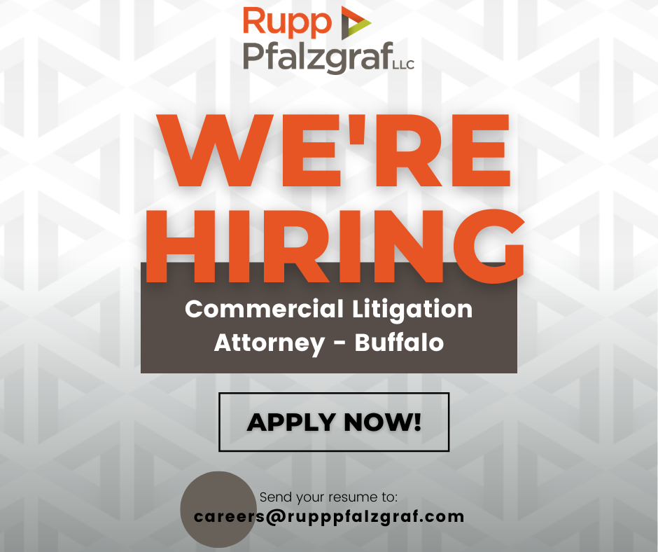 Now hiring: Commercial Litigation Attorney - Buffalo | Rupp Pfalzgraf