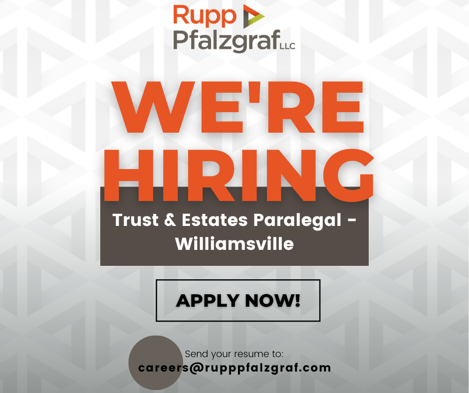 Now hiring: Trusts & Estates Paralegal - Williamsville